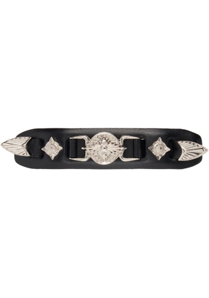 Toga Pulla Black Small Metal Leather Hair Clip
