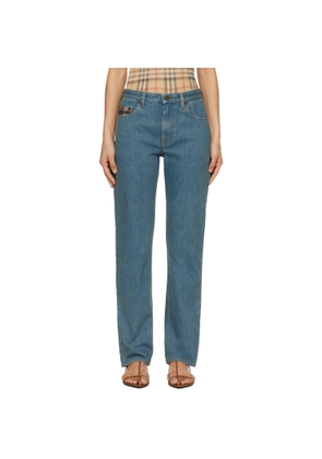 Burberry Blue Mid-Rise Straight Jeans