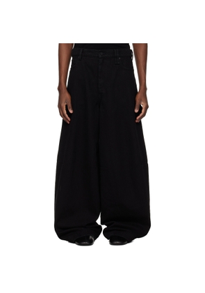 Simone Rocha Black Wide Leg Puddle Bow Loop Jeans