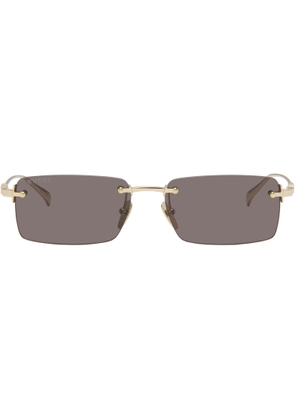 Gucci Gold Rectangular Frame Sunglasses