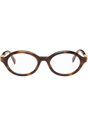 Gucci Brown Oval Optical Glasses