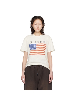 Rhude Off-White USA Flag Slub T-shirt