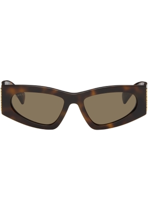 Gucci Brown 'Gucci on Side' Sunglasses