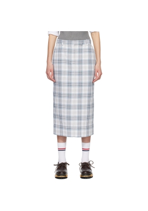 Thom Browne Gray & Off-White Beltloop Sack Midi Skirt