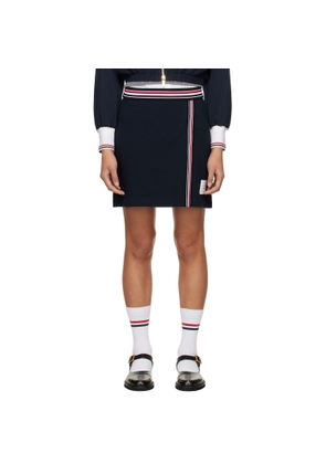 Thom Browne Navy RWB Trim Wrap Miniskirt