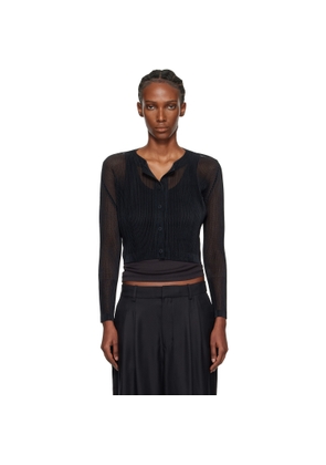 PLEATS PLEASE ISSEY MIYAKE Black Tatami April Cardigan