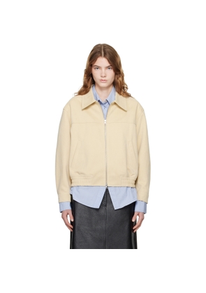 Dunst Beige Collared Faux-Suede Jacket