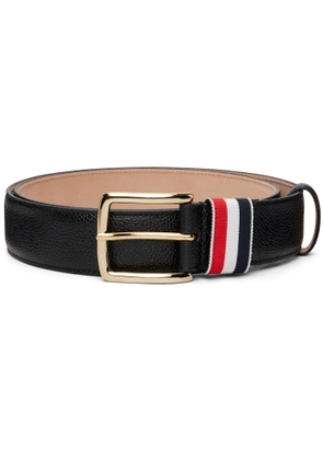 Thom Browne Black Pebble Grain Striped Loop 35MM Belt