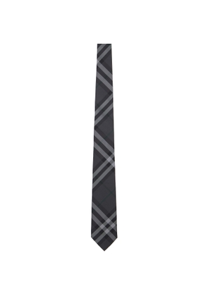 Burberry Gray Check Silk Tie