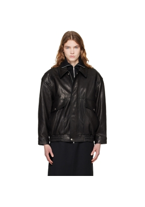 Dunst Black Oversized Vintage Leather Jacket