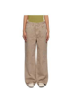 Dunst Beige Relaxed Wide Jeans