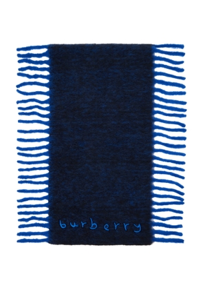 Burberry Blue Alpaca Wool Blend Happy Scarf