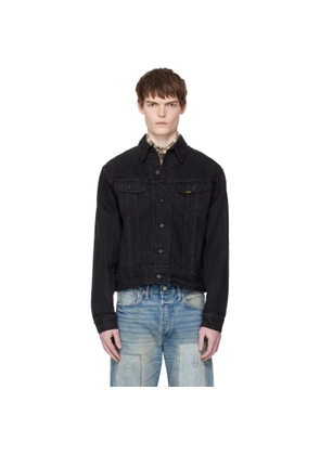 RRL Black Worn-In Denim Trucker Jacket
