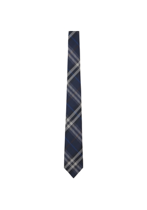 Burberry Navy Check Silk Tie