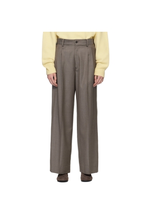 ssstein Gray Extra Fine Wool Long Wide Trousers