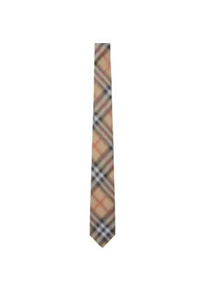 Burberry Beige Check Silk Tie