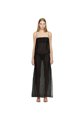 Matteau Black Sheer Cami Maxi Dress