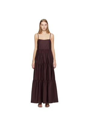 Matteau Burgundy Tiered Low Back Maxi Dress