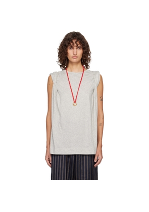 Dries Van Noten Gray Loose Sleeveless T-shirt