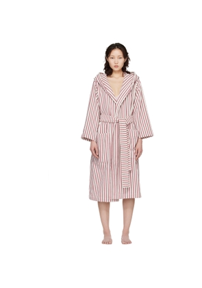 Tekla White & Red Terry Hooded Bathrobe
