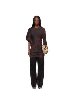 Kiko Kostadinov Brown Florella Midi Dress