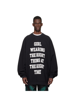 VAQUERA Black Oversized Sweatshirt