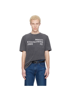 Maison Kitsuné Gray 'Maison Kitsuné 2002' Faded Comfort T-shirt