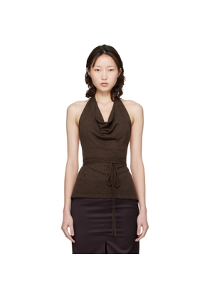Cordera Brown Merino Wool Tie Top