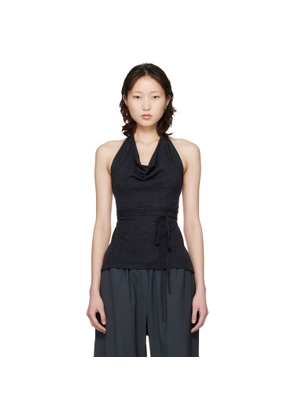 Cordera Gray Merino Wool Tie Top