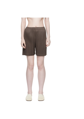 PLEATS PLEASE ISSEY MIYAKE Brown Loop Shorts