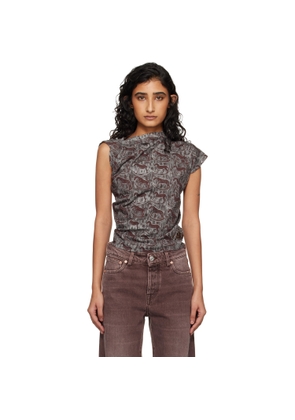 Vivienne Westwood Burgundy & Gray Hebo T-shirt
