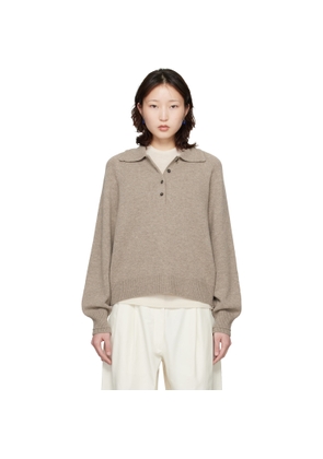Cordera Taupe Merino Wool Polo