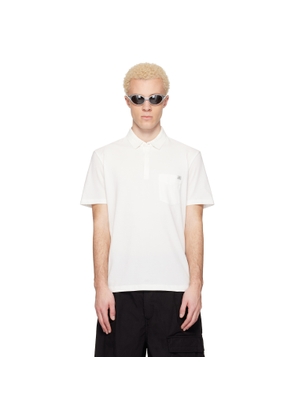 C.P. Company White Stretch Piquet Short Sleeve Polo