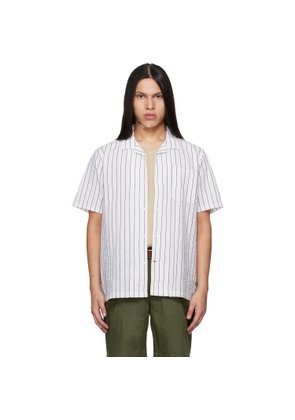 Barbour White Park Seersucker Striped Short-Sleeved Shirt
