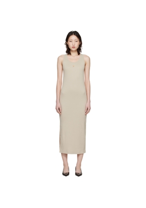 Maison Kitsuné Beige Baby Fox Ribbed Tank Maxi Dress