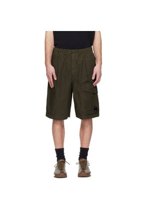 C.P. Company Khaki Micro-Reps Boxy Lens Shorts