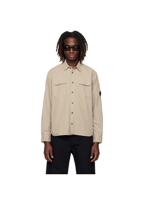 C.P. Company Gray Organic Gabardine Long Sleeve Lens Shirt