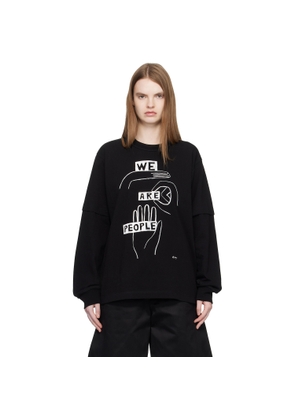sacai Black 'geoff sacai' Print L/S T-shirt