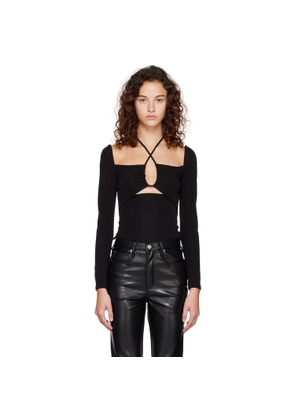FRAME Black Halter Blouse