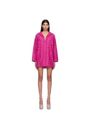 Valentino Pink Jacquard Minidress