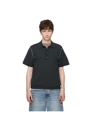 Won Hundred Black Jonas Two Layer Knit Polo