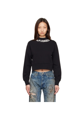 Palm Angels Black Neck Logo Fitted Sweatshirt