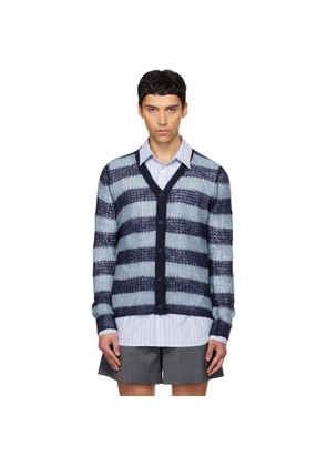 We11done Blue Striped Cardigan