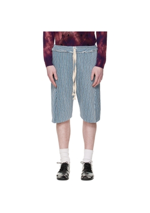Edward Cuming Blue Twisted Track Shorts
