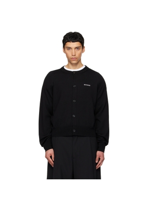 We11done Black Round Shoulder Cardigan
