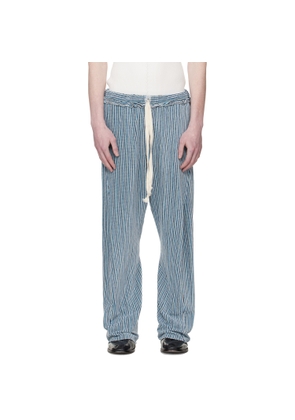 Edward Cuming Blue Twisted Track Pants