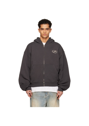 We11done Gray Se11done Zip-Up Hoodie