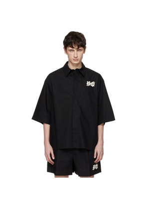 Simone Rocha Black Embellished Boxy Pen Pocket Shirt