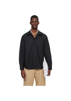 Simone Rocha Black Embellished Classic Shirt