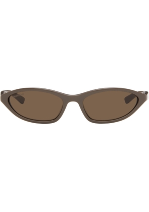 Balenciaga Taupe Neo Oval 2.0 Sunglasses